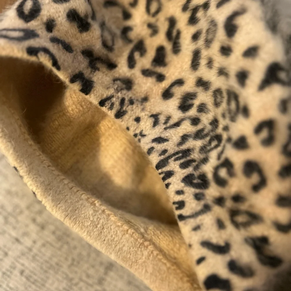 Animal Print Rabbit Fur blend Leopard Print Beret hat